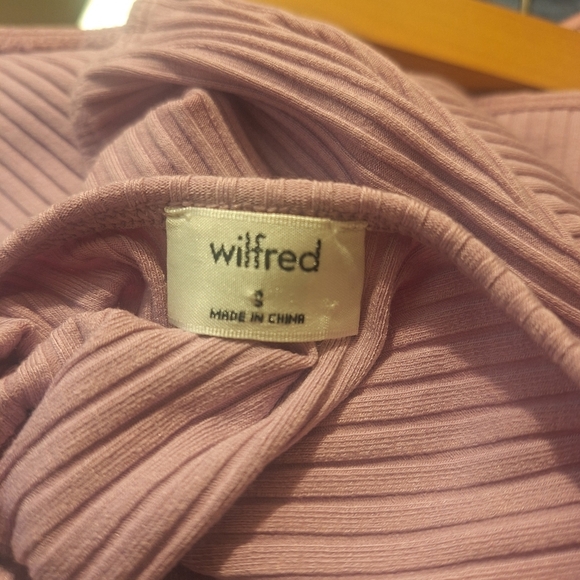 Aritzia Wilfred Annecy Ribbed Thong Spaghetti Strap Bodysuit lavender SZ S - Picture 7 of 9